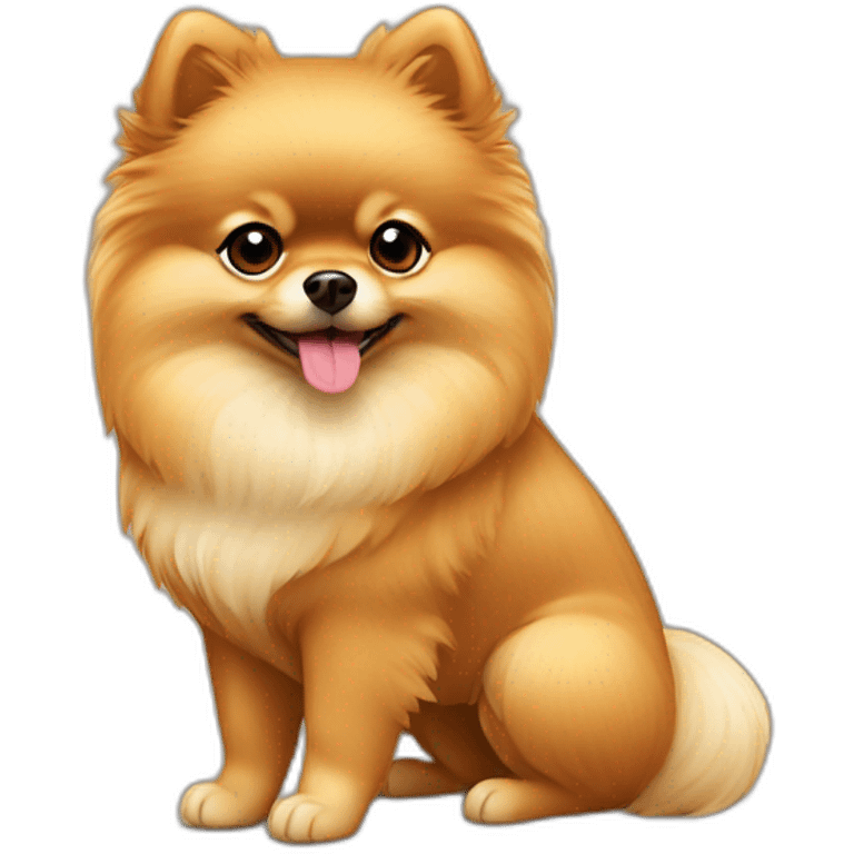 Toy Pomeranian tan colour full body emoji