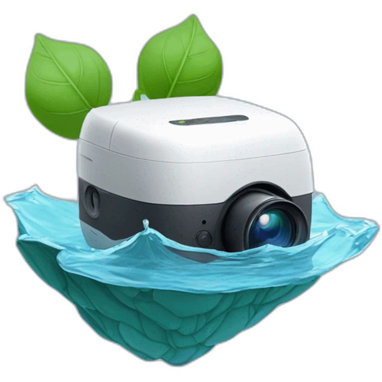 small-leaf-floating-on-water-block-and-security-ptz-camera-behind emoji