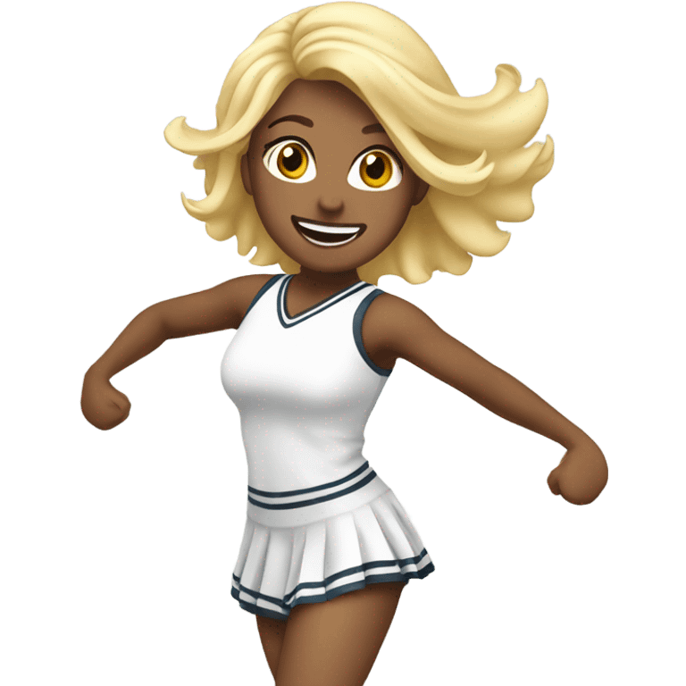 white with blond hair cheerleader dancing emoji