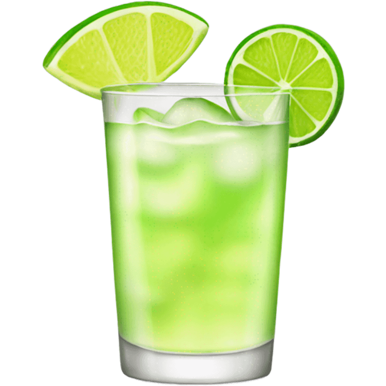 Tequila soda with a lime emoji