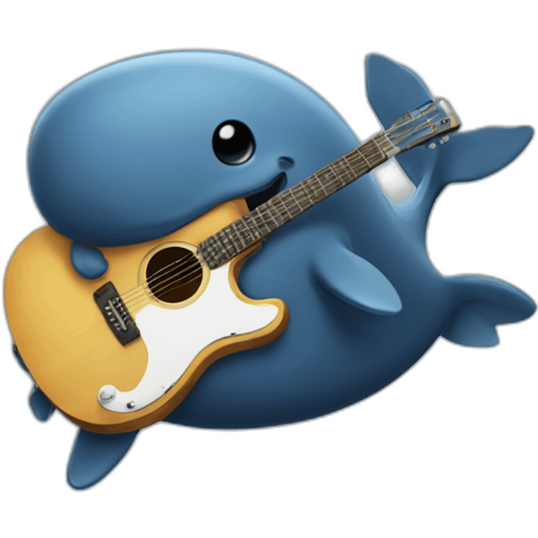 a whale playing guitar emoji