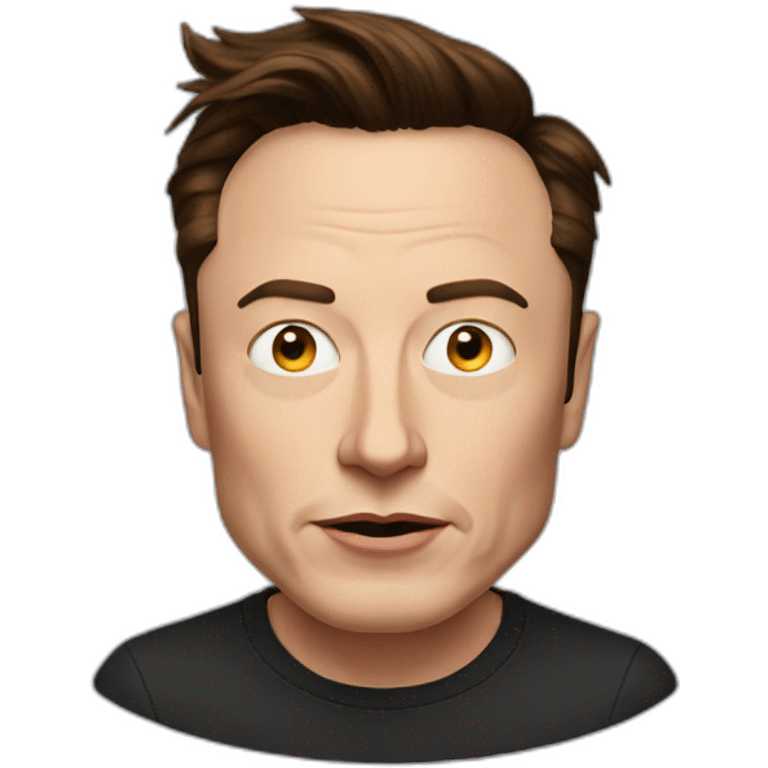 elon musk with a malformed face emoji