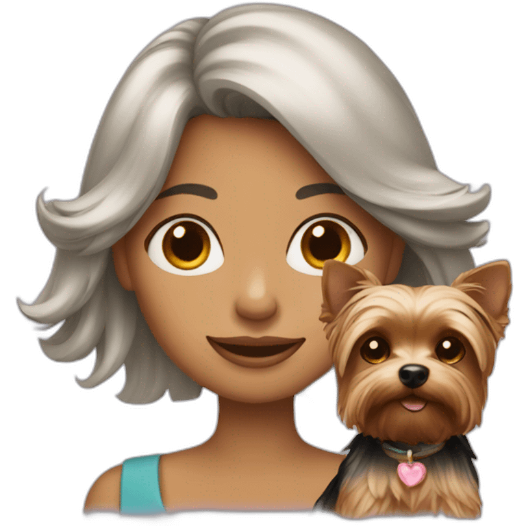 Lady-with-yorkie-on-hand emoji