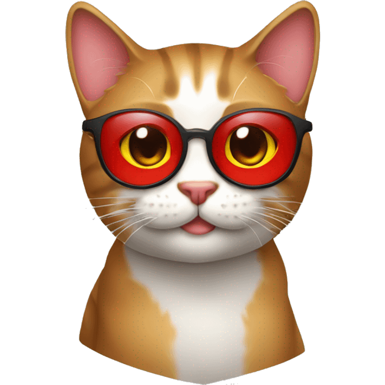 Gato com óculos vermelho  emoji