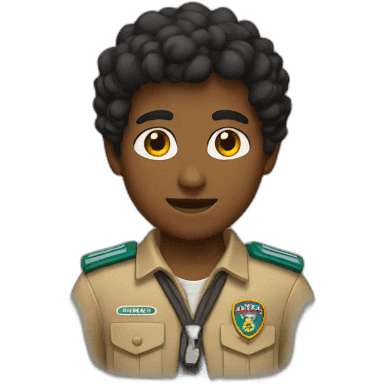 Scout  con pelo negro emoji