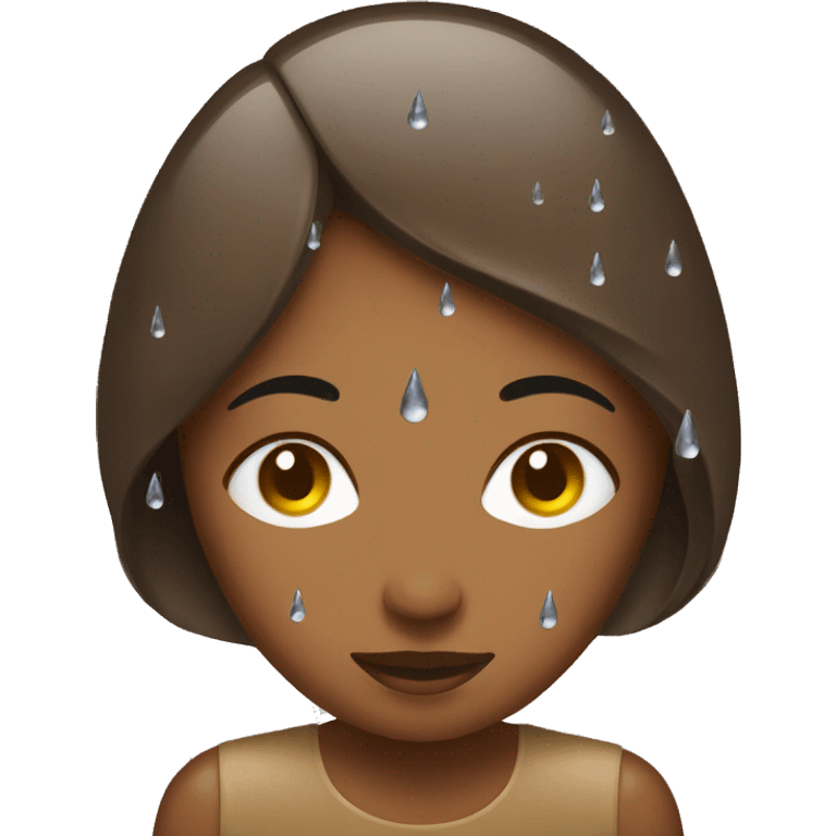 Water droplets on brown woman  emoji