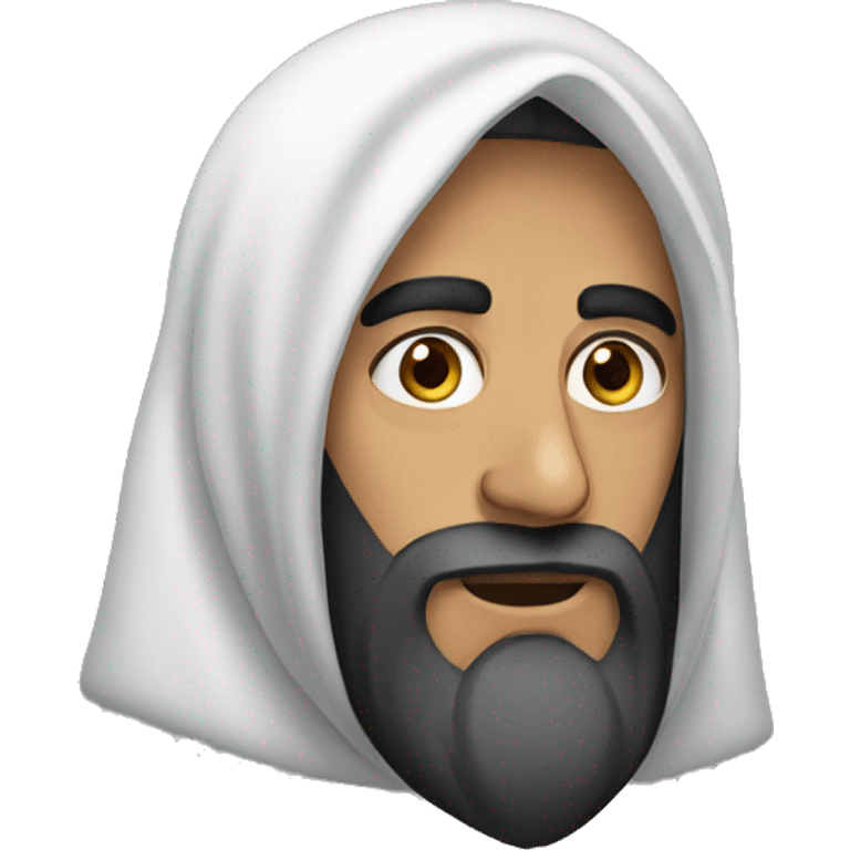 An Arab man wearing a hood and long beard emoji