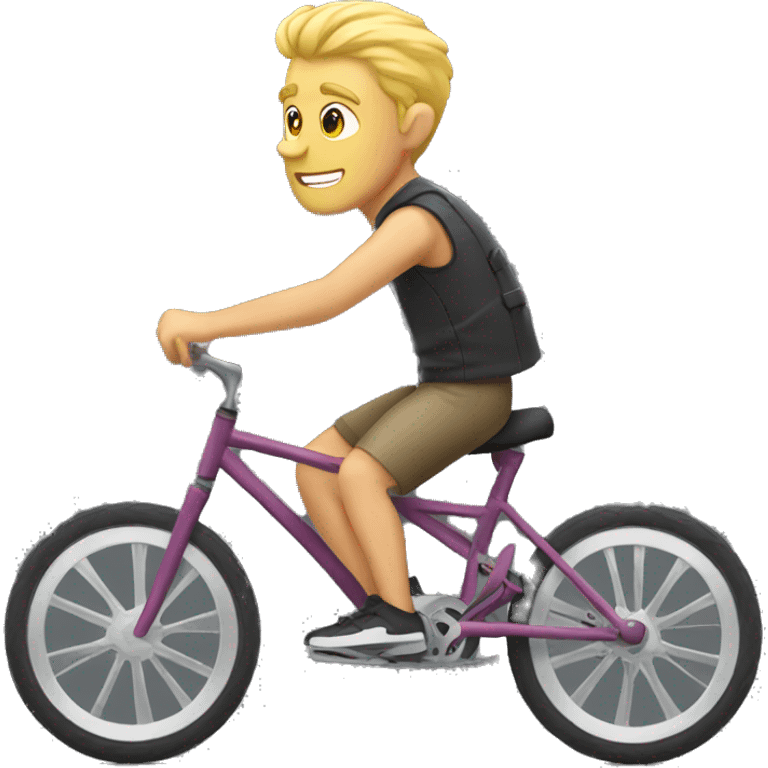 Blonde man biking emoji