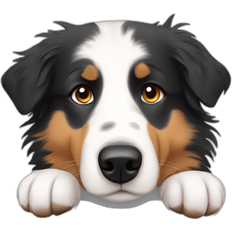 sleep deprived Australian shepherd emoji