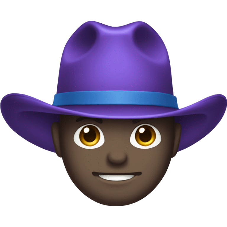 Fat blue Siamese purple cowboy hat emoji