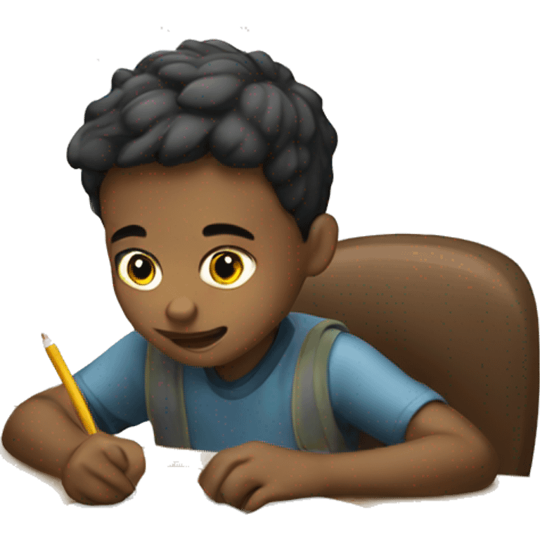 a boy doing his homework emoji