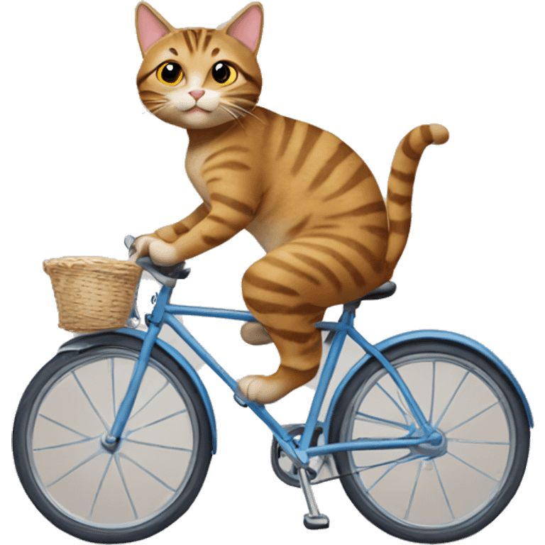 tabby cat riding bicycle  emoji