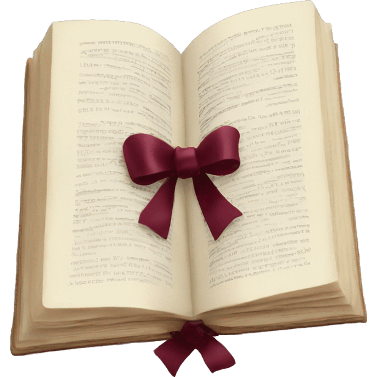 open book with burgundy bow  emoji