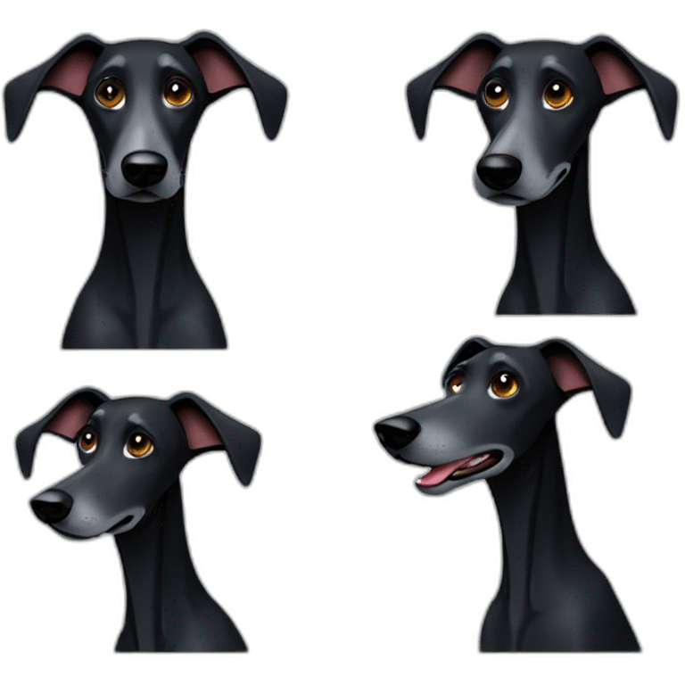 black dog galgo emoji