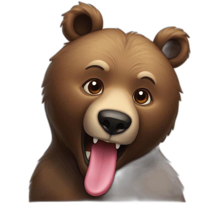 Bear sticking tongue out emoji