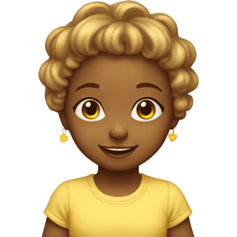 Yellow smiling baby girl emoji