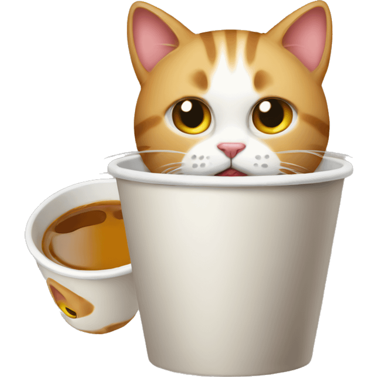 cat with double cup emoji