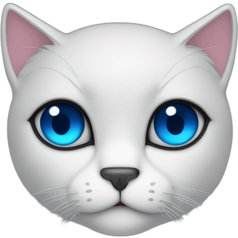 a black cat with blue eyes works on the stock market emoji