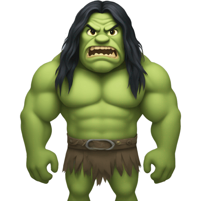 Full body ogre with long black hair  emoji