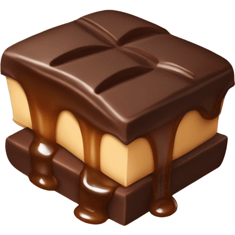 Piece of chocolate filled with caramel  emoji