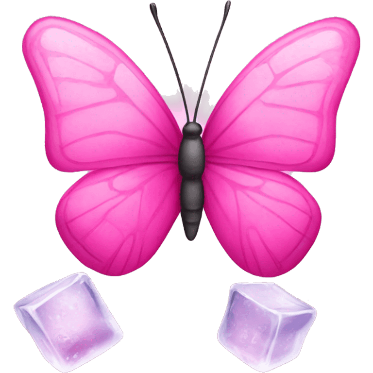 Pink butterfly ice cubes  emoji