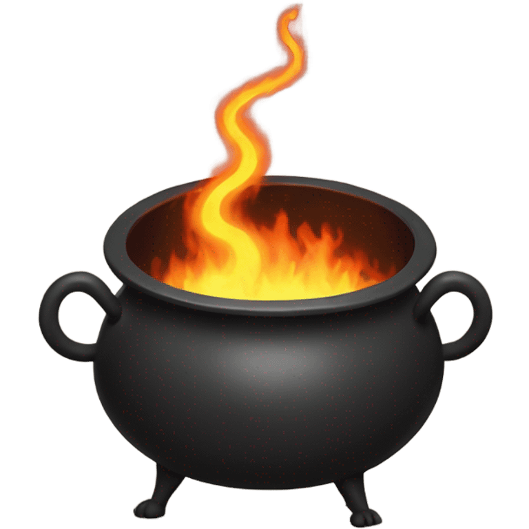 Cauldron with a fire snake that is inside emoji