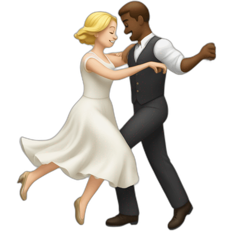 White couple dancing swing emoji