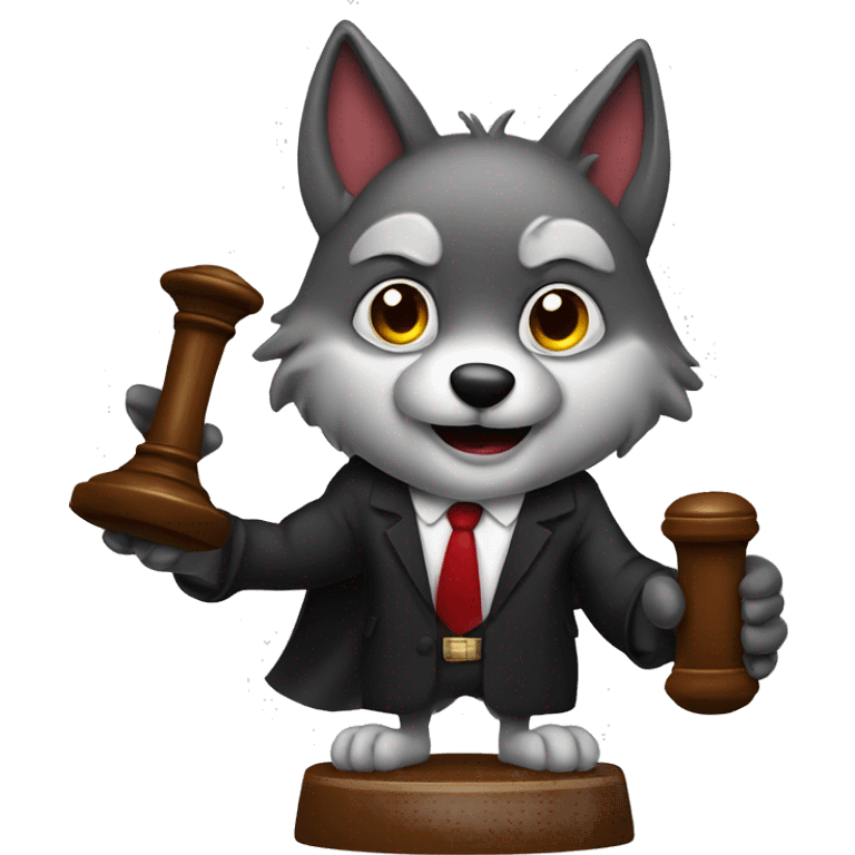 wolf  judge with gavel  emoji