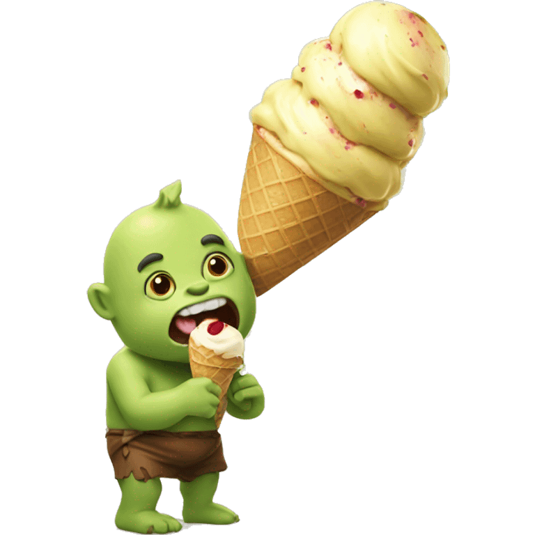 Ogre licking ice cream  emoji