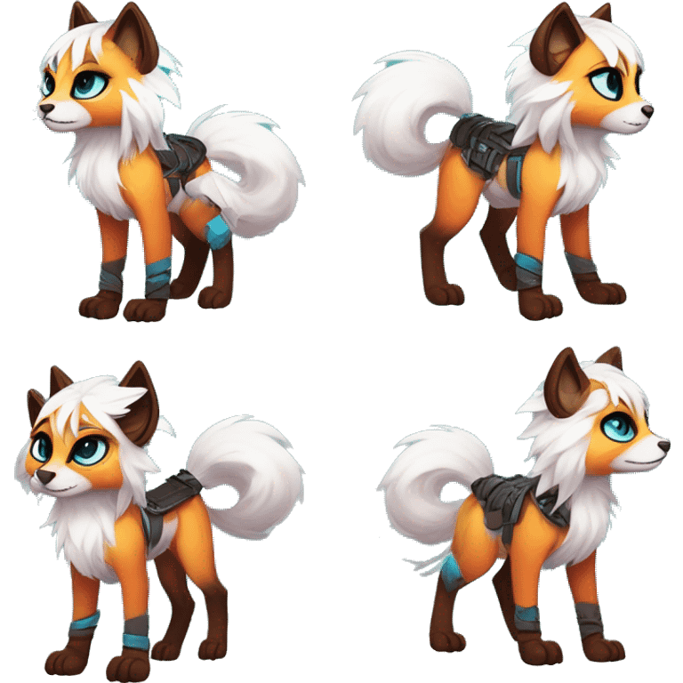 Cool cute Kawaii edgy colorful fantasy animal fursona by griffsnuff & LiLaiRa & Falvie full body emoji