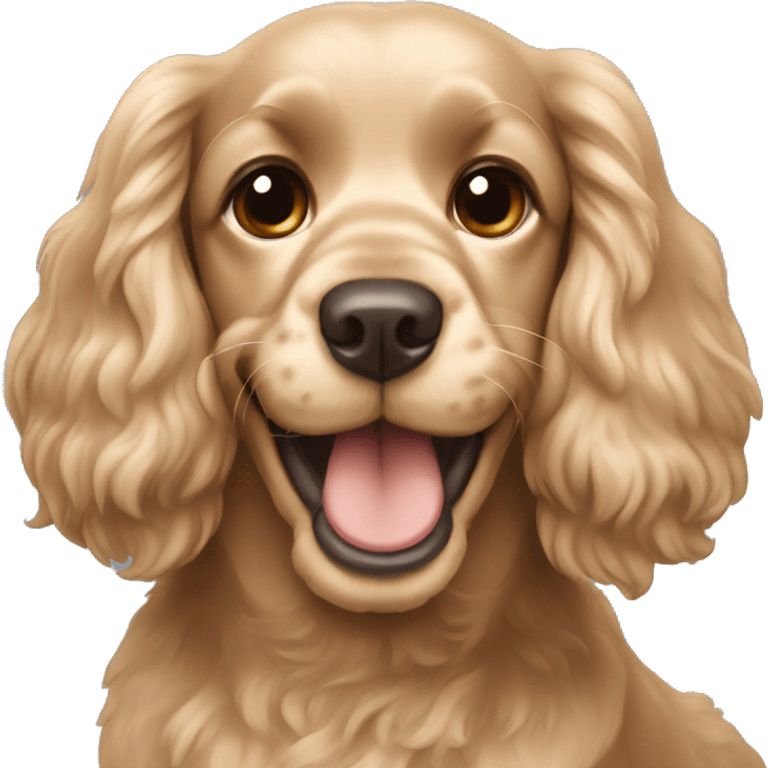 Beige cocker spaniel smiling emoji