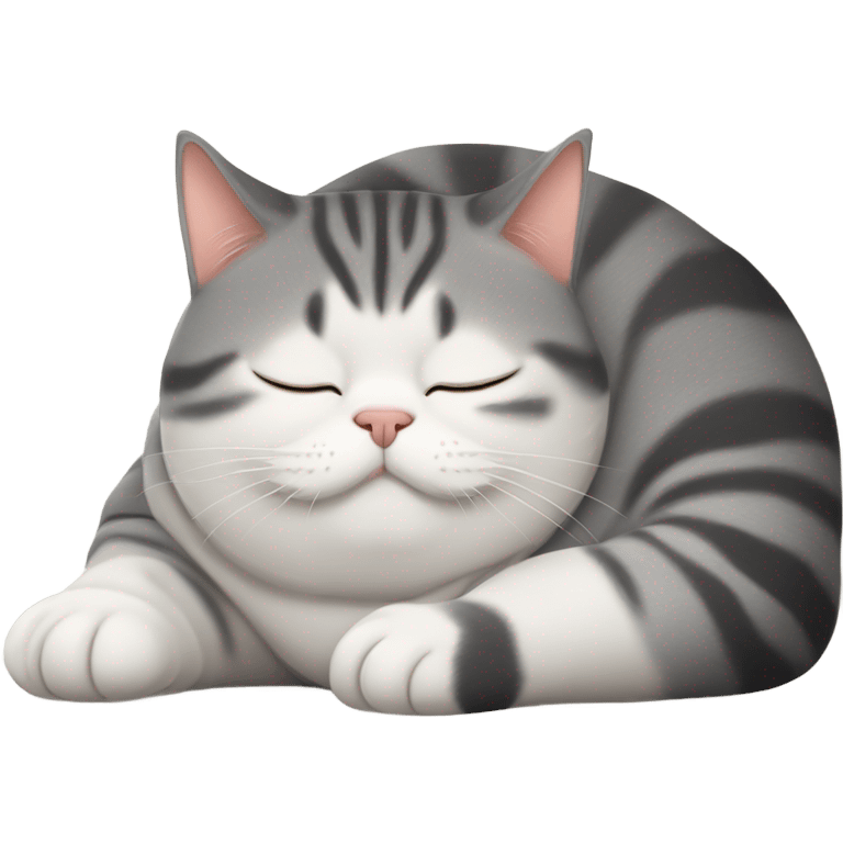 fat American shorthair cat sleeping emoji