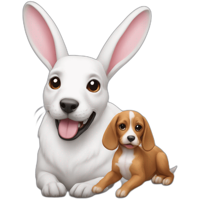 Rabbit on a dog emoji