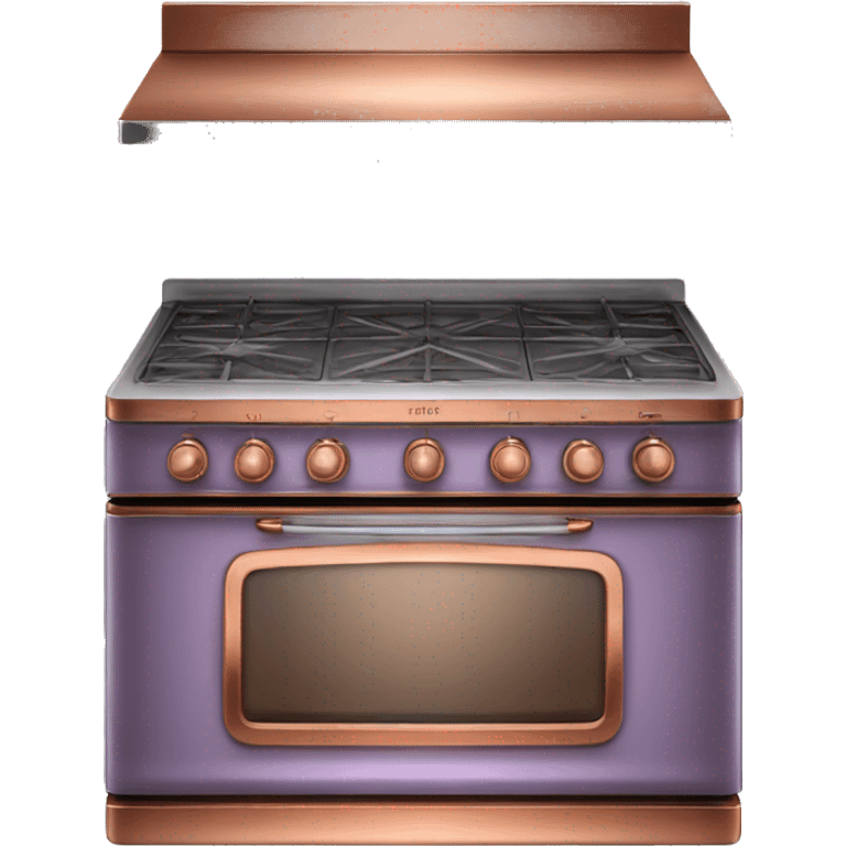 Realistic lavender and copper glass top stove oven. emoji