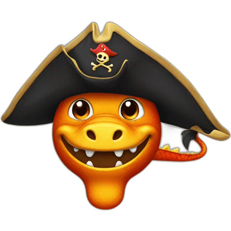 Dragon with pirate hat emoji