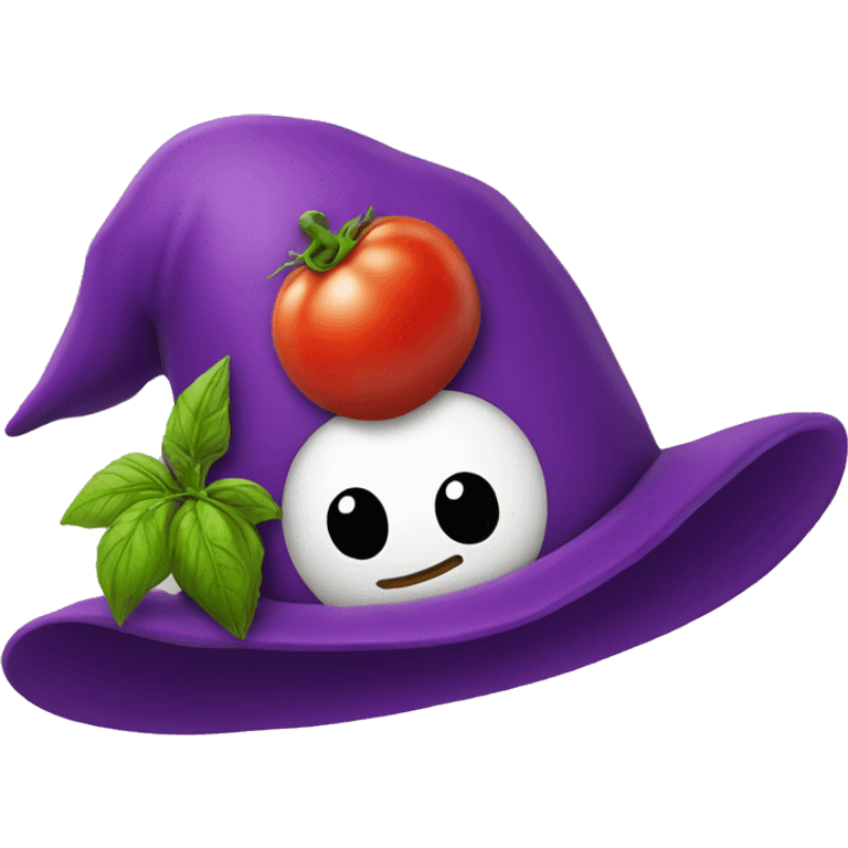 wizard tomato with a purple hat emoji