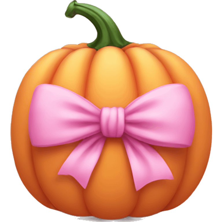 Light pink soft Pumpkin with a pink bow emoji