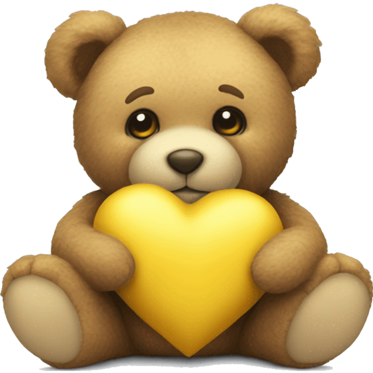 Teddy Bear with yellow heart  emoji