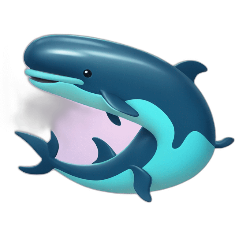 retro 80's gaming whale logo emoji