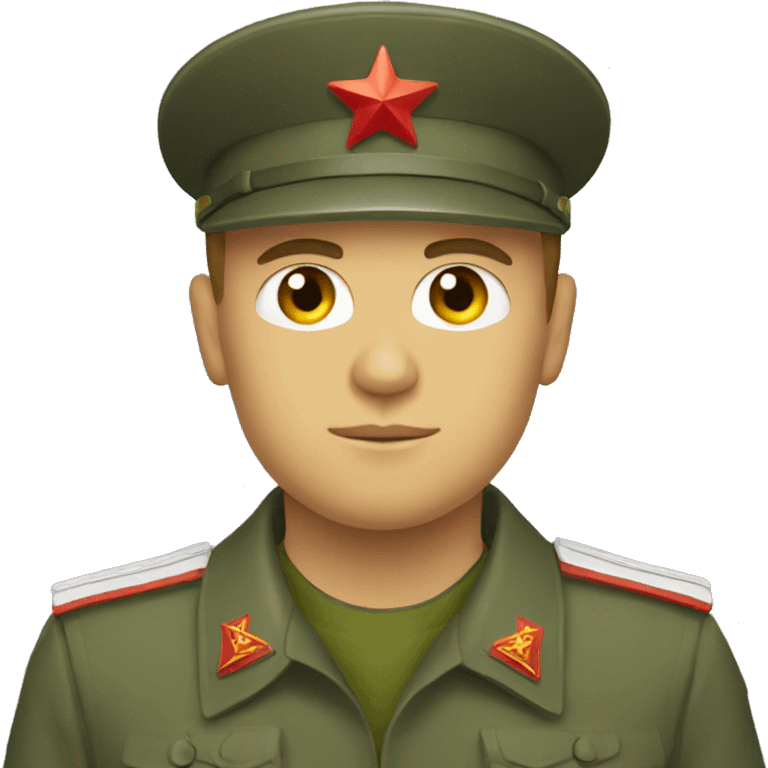 ussr soldier serious with military takes emoji