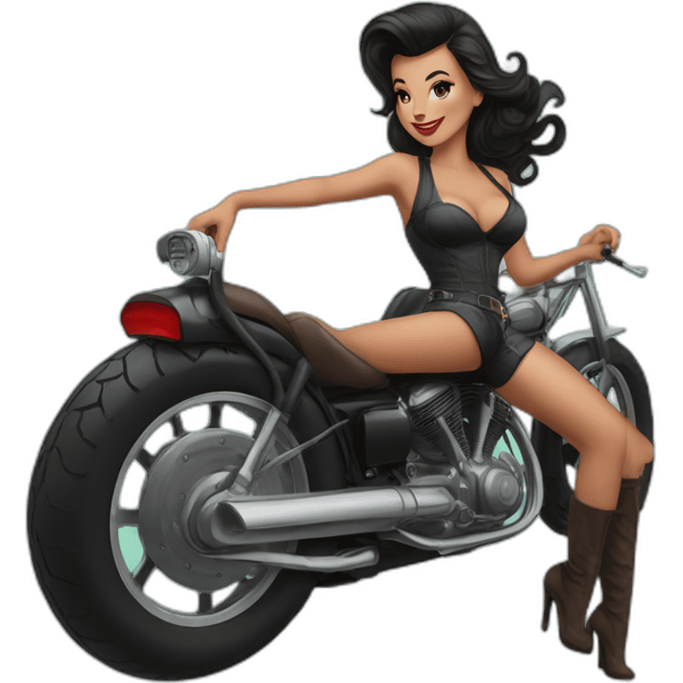 pinup brune moto emoji