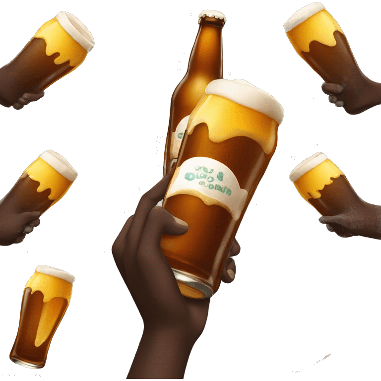 hold-my-brown beer bottle-just-the-dark skin hand-and-beer emoji