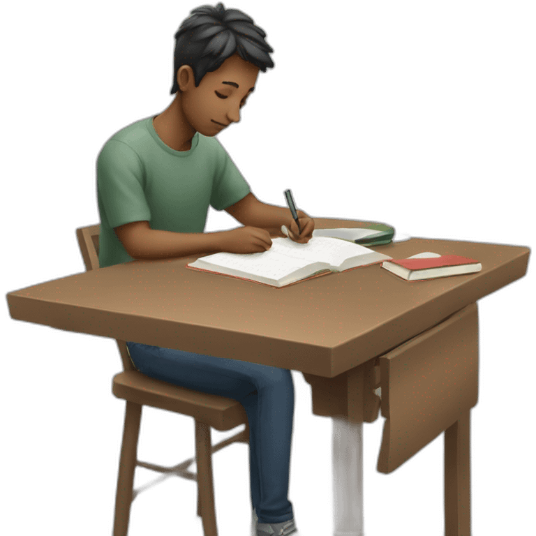 person studying on table emoji