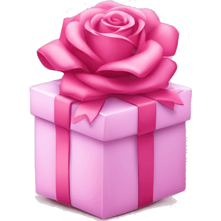 Cadeau sur girlande rose emoji