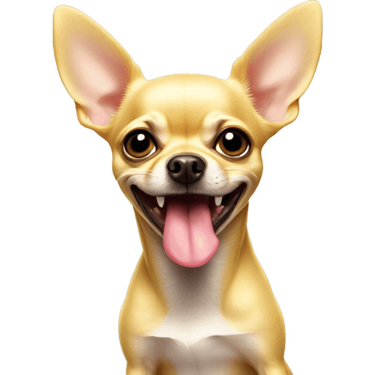 yellow chihuahua with its tongue barely out emoji