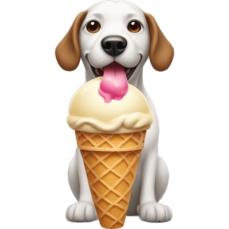 Dog with ice cream emoji