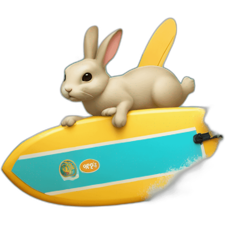 un lapin qui fait du surf emoji