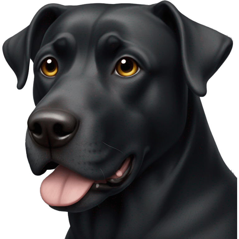 Black Large dog with white baldness on head emoji