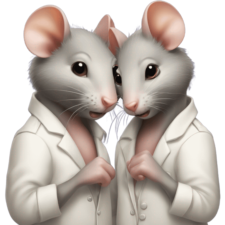 Two rats hold onto a poster with the inscription "ALINGHT" emoji