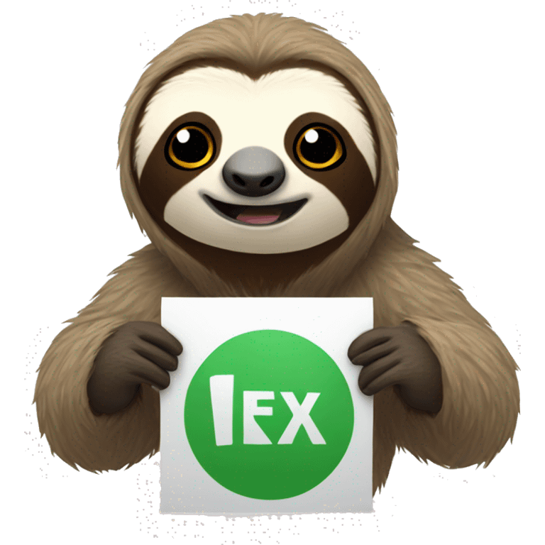 sloth holding a restart sign emoji